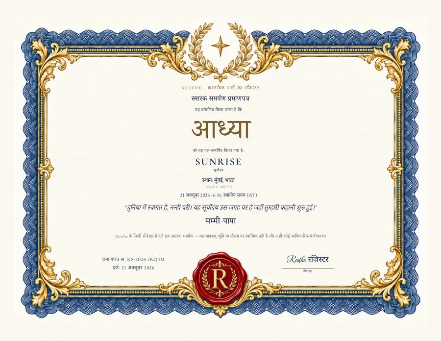The Sunrise: प्रमाणपत्र का एक उदाहरण। The Sunrise: प्रमाणपत्र का एक उदाहरण।